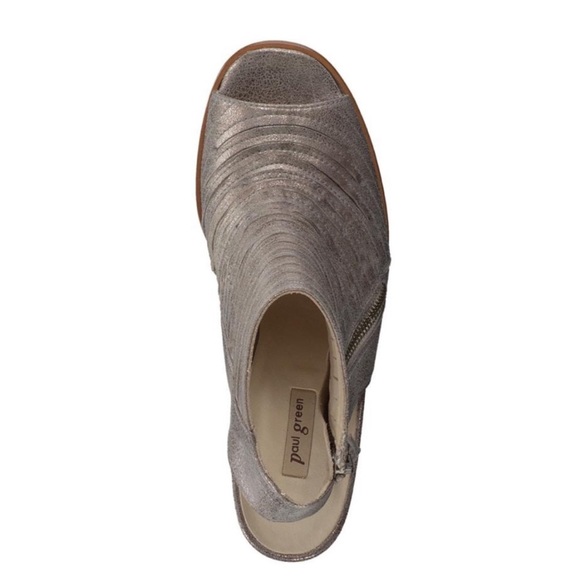 Heeled Booties in Smoke Brushed Metallic - Picture 2 of 3